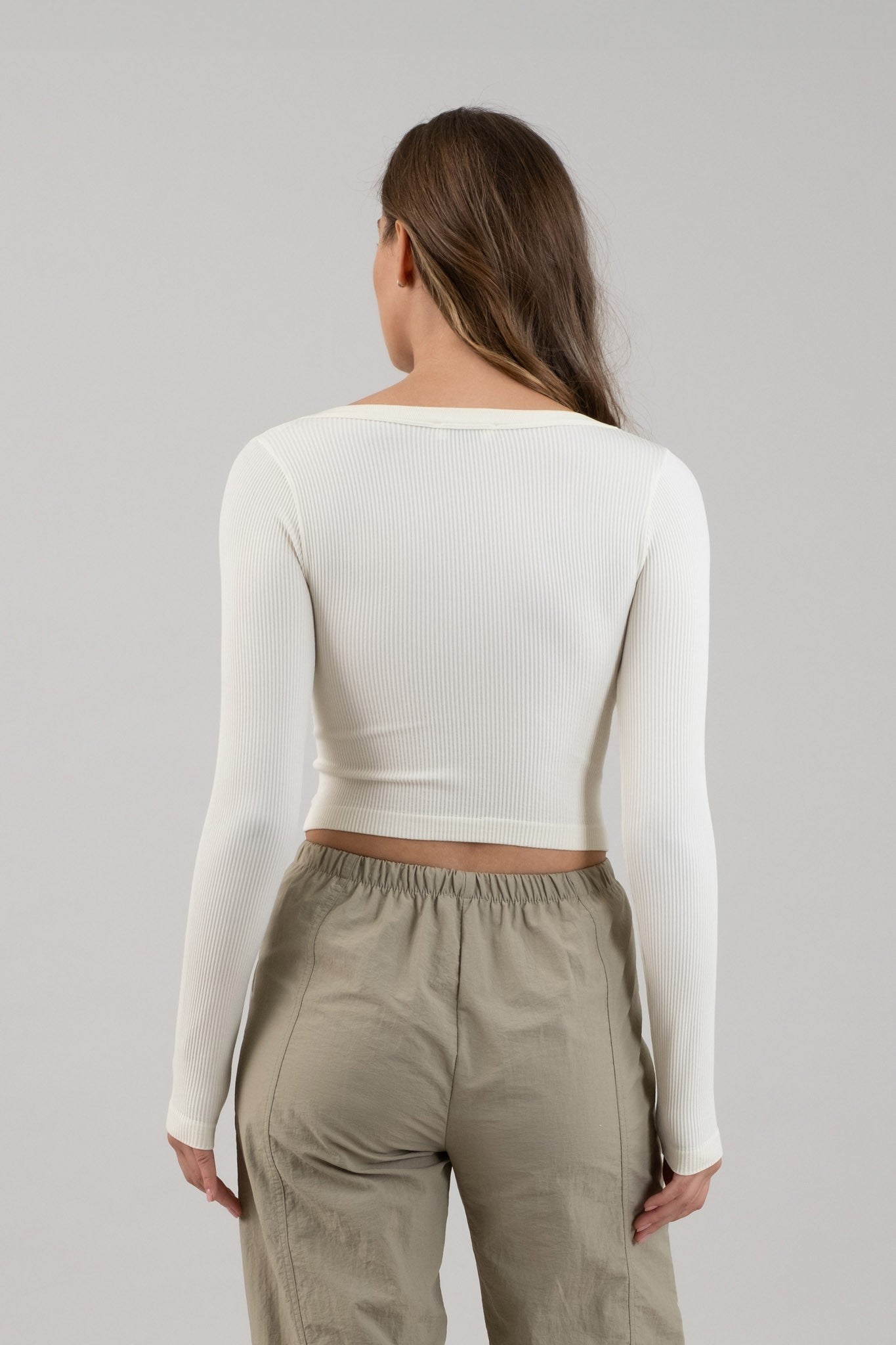 Long Sleeve Sweater Knit Crop Top