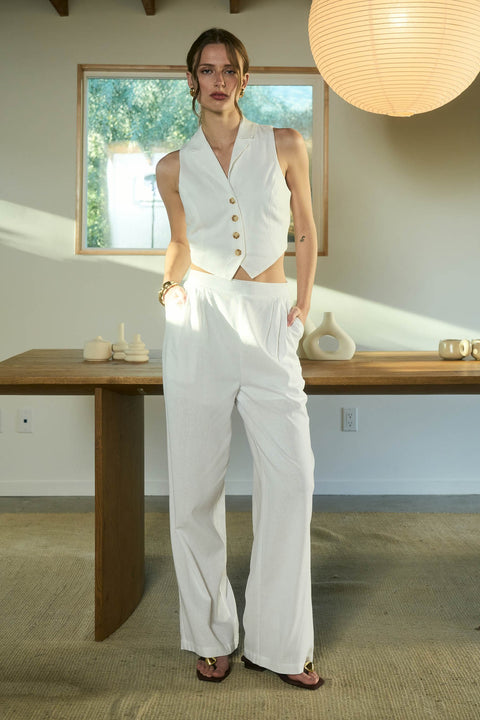 Tory Button Down Cropped Vest