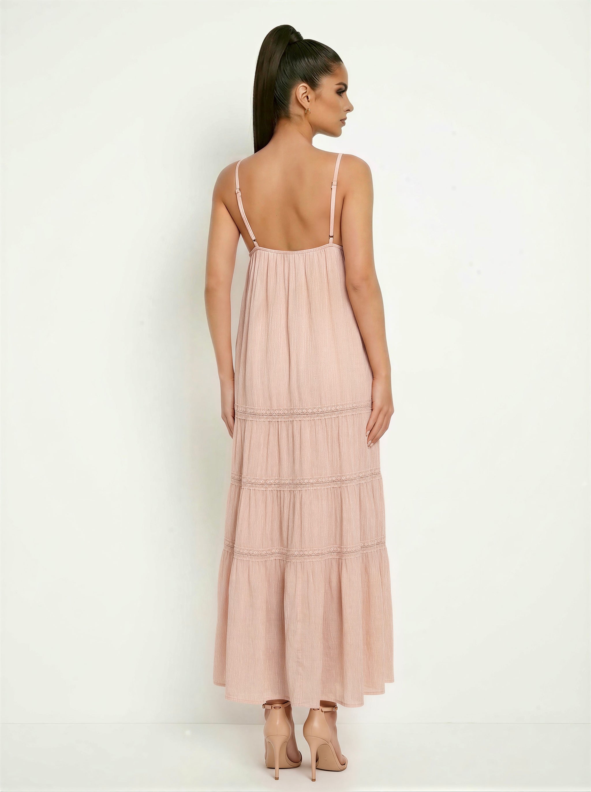 Lace Tiered Maxi Dress