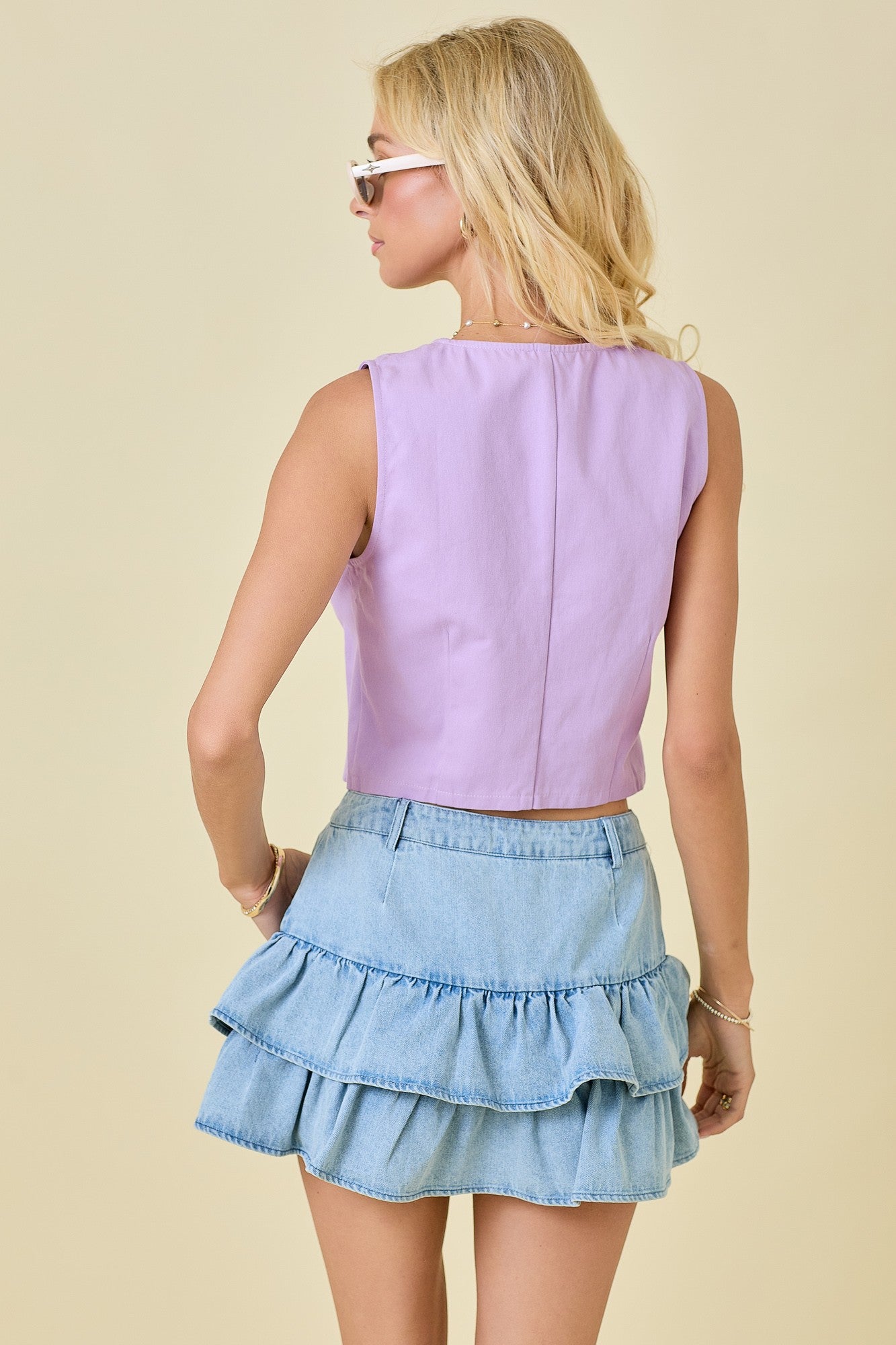 Lavender Denim Vest