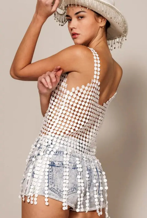 Yonce Crotchet Fringe Top