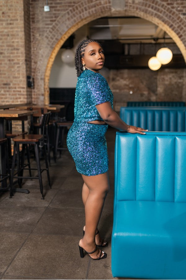 Krista Sequin Skirt Set