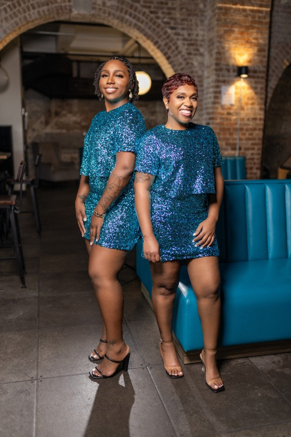 Krista Sequin Skirt Set