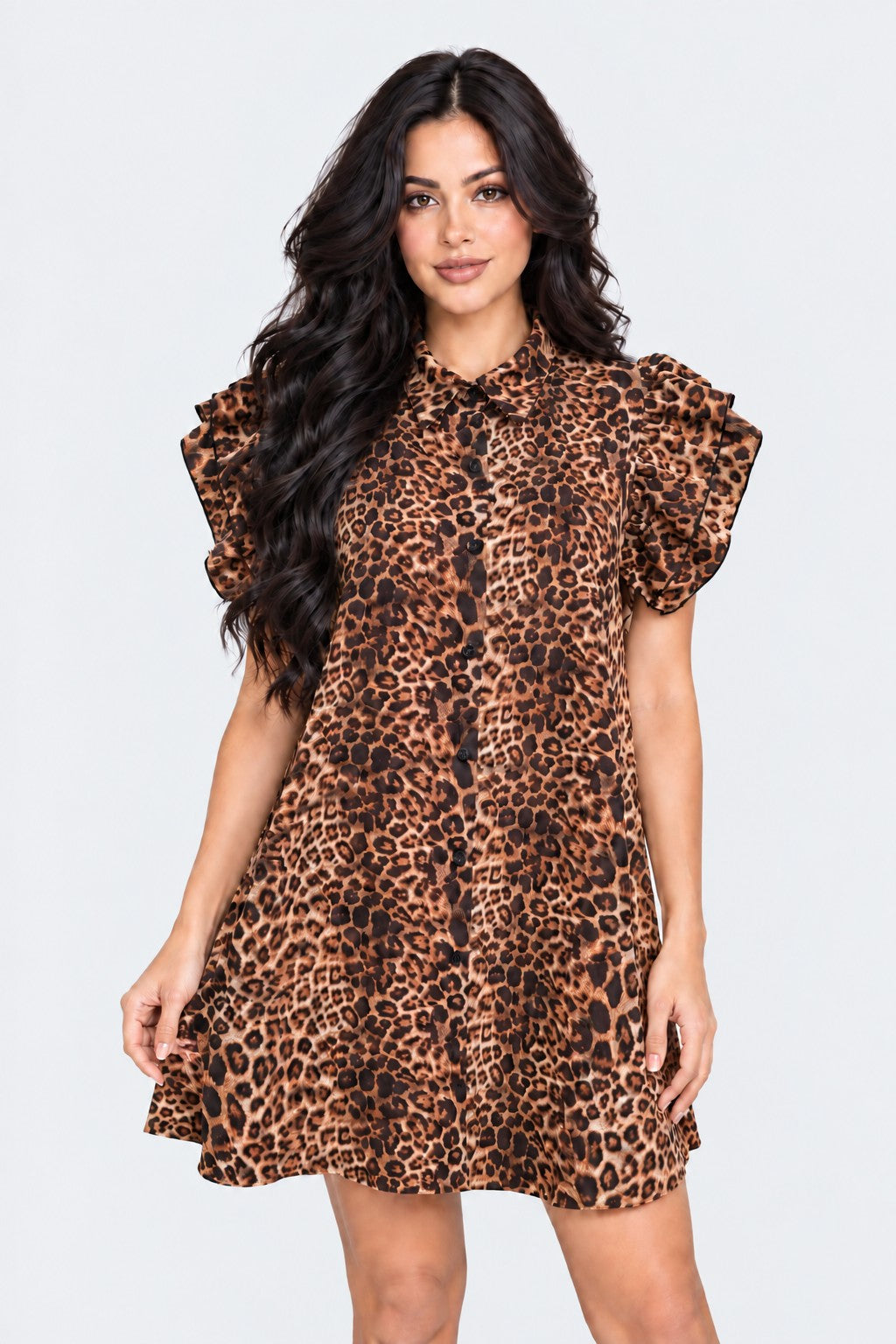 Animal Print Midi Dress w/Pockets