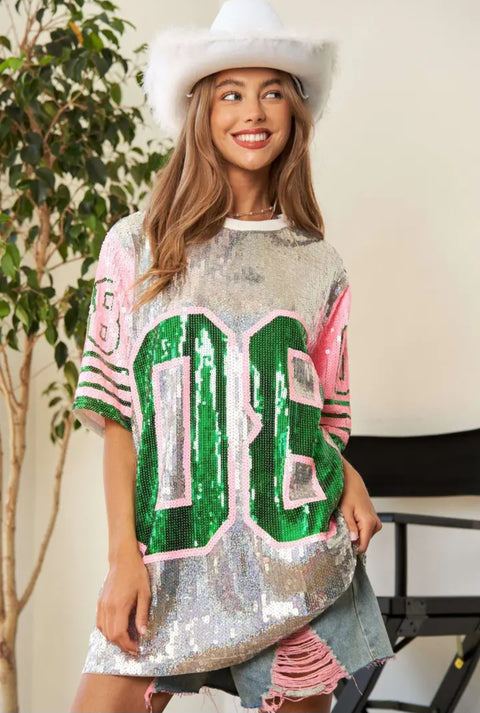 Sequin Jersey Top