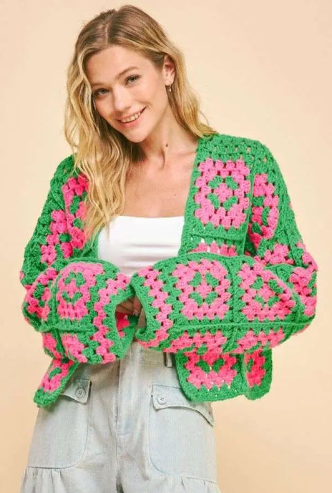 Two Tone Crotchet Cardigan