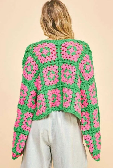 Two Tone Crotchet Cardigan