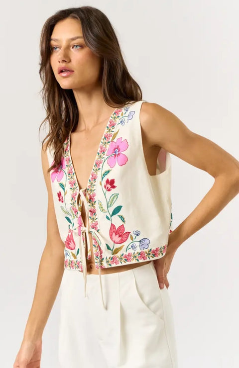 Floral Tie Vest